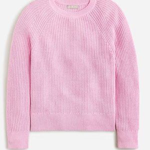 JCrew Cotton Fisherman Sweater Pink M